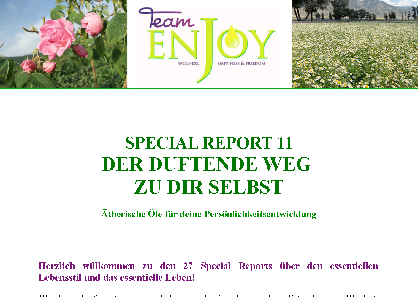 Special Report 11 „Der duftende Weg zu dir selbst“