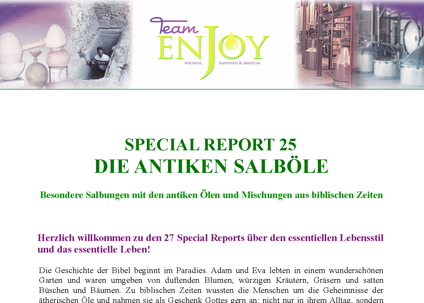 Special Report 25 „Die antiken Salböle“