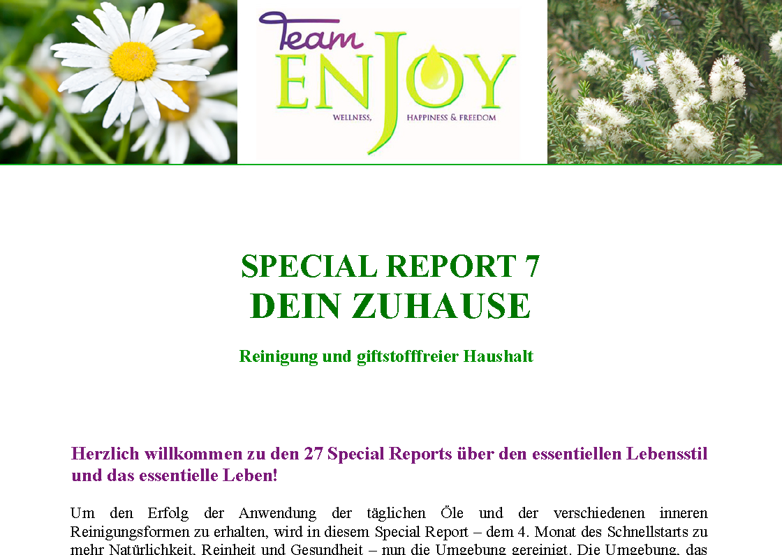 Special Report 07 „Dein Zuhause - giftstofffreier Haushalt - Thieves“