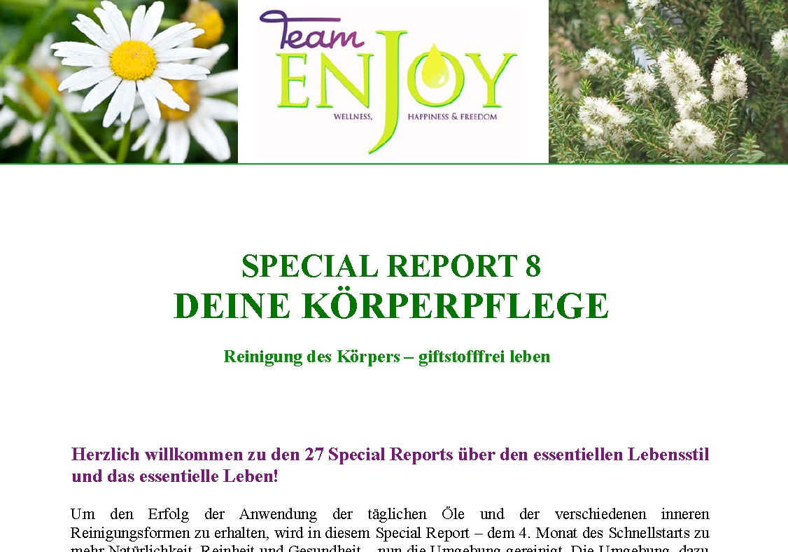 Special Report 08 „Deine Körperpflege - giftstofffrei leben“